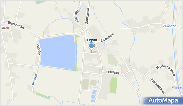 Ligota gmina Czechowice-Dziedzice, Olejaka Błażeja, ks., mapa Ligota gmina Czechowice-Dziedzice