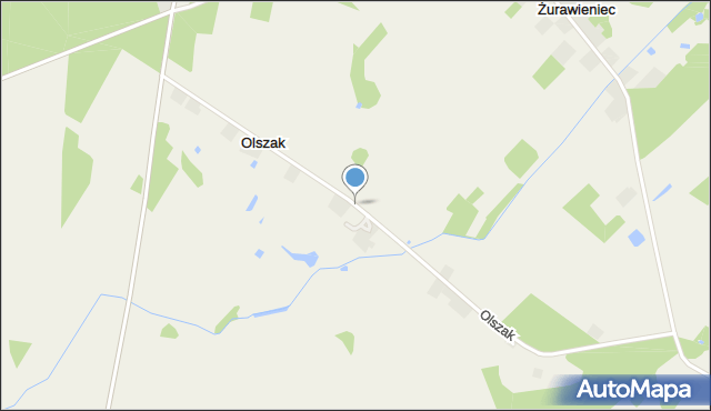 Olszak gmina Babiak, Olszak, mapa Olszak gmina Babiak