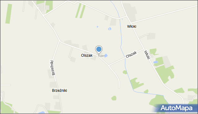 Olszak gmina Świeszyno, Olszak, mapa Olszak gmina Świeszyno