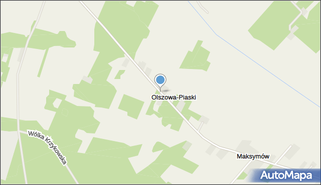 Olszowa-Piaski, Olszowa-Piaski, mapa Olszowa-Piaski