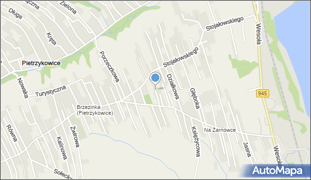 Pietrzykowice gmina Łodygowice, Oliwkowa, mapa Pietrzykowice gmina Łodygowice