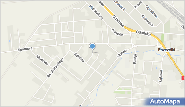 Pszczółki powiat gdański, Olimpijska, mapa Pszczółki powiat gdański