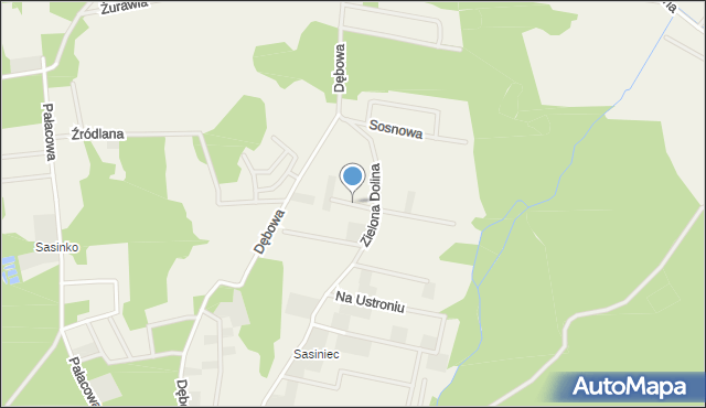 Sasino, Olchowa, mapa Sasino