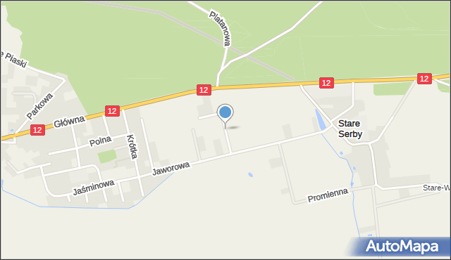 Serby, Olchowa, mapa Serby