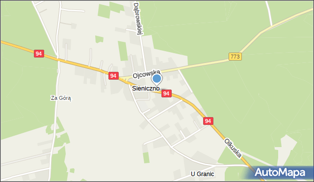 Sieniczno, Olkuska, mapa Sieniczno