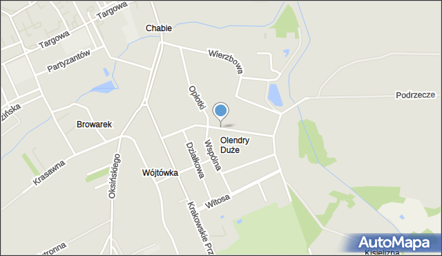 Sieradz, Olendry Duże, mapa Sieradz