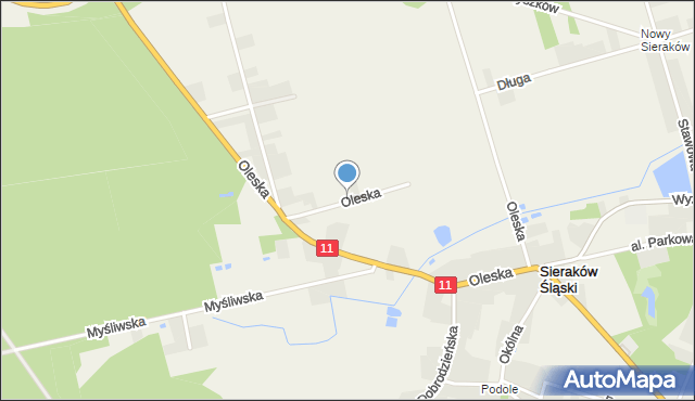 Sieraków Śląski, Oleska, mapa Sieraków Śląski
