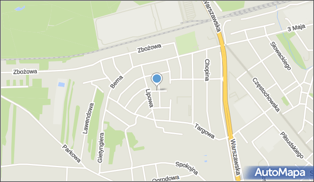 Siewierz, Olchowa, mapa Siewierz