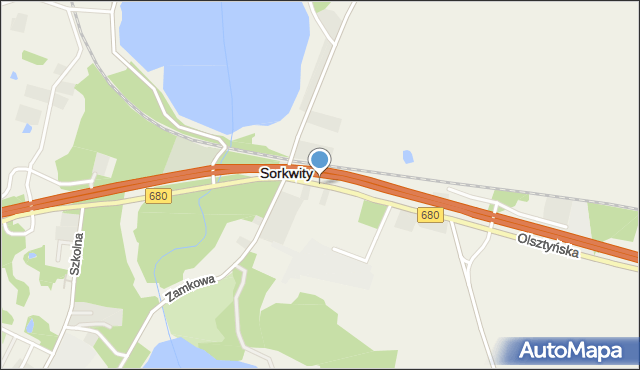 Sorkwity, Olsztyńska, mapa Sorkwity