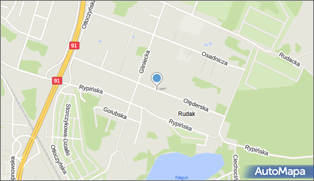 Toruń, Olęderska, mapa Torunia