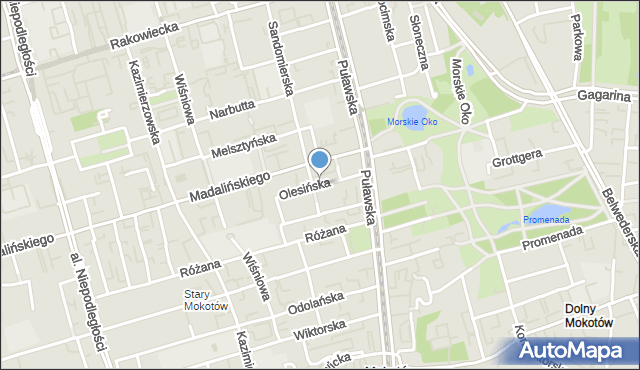 Warszawa, Olesińska, mapa Warszawy