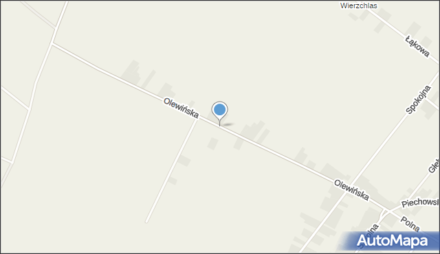 Wierzchlas powiat wieluński, Olewińska, mapa Wierzchlas powiat wieluński