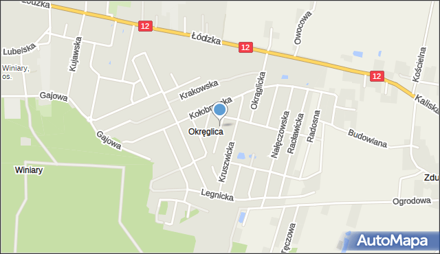 Kalisz, Opatowiecka, mapa Kalisza