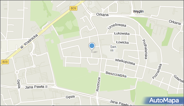 Lublin, Opolska, mapa Lublina