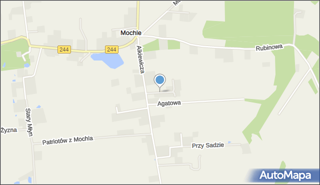 Mochle, Opalowa, mapa Mochle