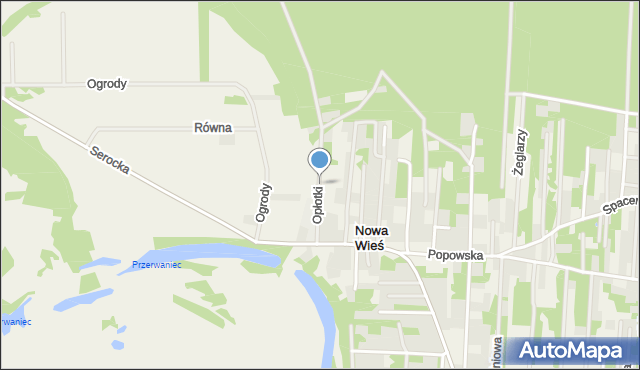 Nowa Wieś gmina Serock, Opłotki, mapa Nowa Wieś gmina Serock