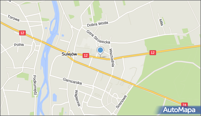 Sulejów powiat piotrkowski, Opoczyńska, mapa Sulejów powiat piotrkowski