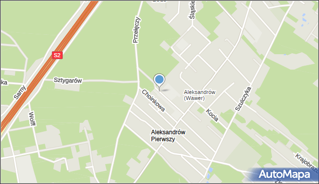 Warszawa, Optymistów, mapa Warszawy