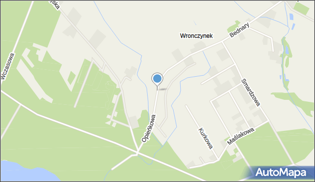 Wronczynek, Opieńkowa, mapa Wronczynek