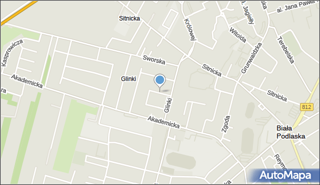 Biała Podlaska, Orzeszkowej Elizy, mapa Białej Podlaskiej