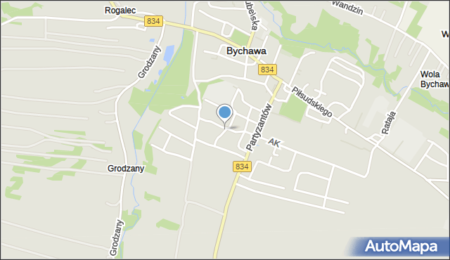 Bychawa, Orzeszkowej Elizy, mapa Bychawa