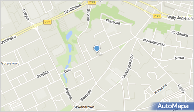 Bydgoszcz, Orla, mapa Bydgoszczy