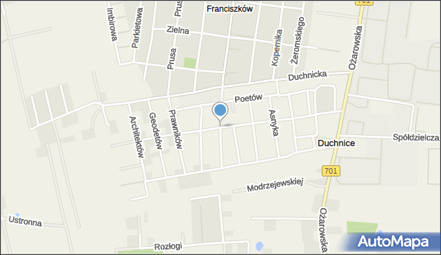 Duchnice, Orzeszkowej Elizy, mapa Duchnice