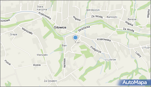 Gilowice powiat żywiecki, Orzechowa, mapa Gilowice powiat żywiecki