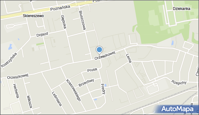 Gniezno, Orzeszkowej Elizy, mapa Gniezna