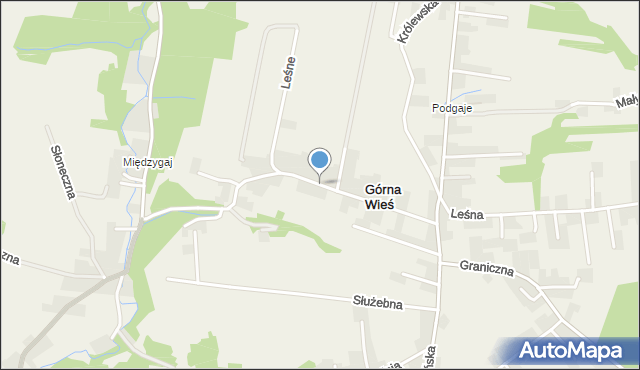 Górna Wieś gmina Michałowice, Orzechowa, mapa Górna Wieś gmina Michałowice