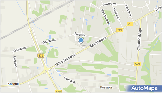 Grodzisk Mazowiecki, Orlicz-Dreszera Gustawa, gen., mapa Grodzisk Mazowiecki