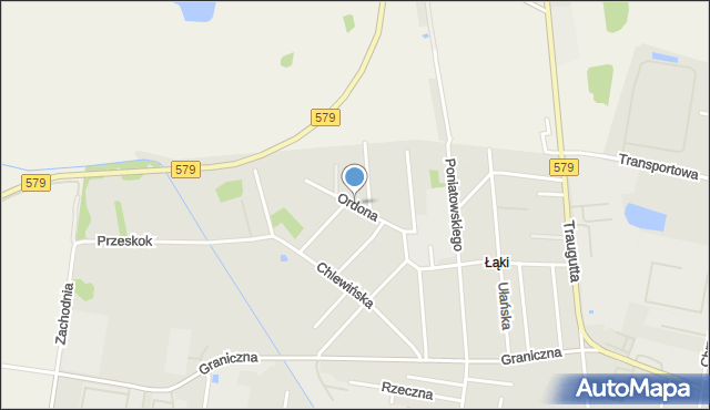 Grodzisk Mazowiecki, Ordona J., mapa Grodzisk Mazowiecki