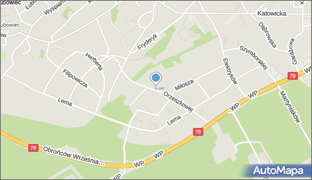 Jaworzno, Orzeszkowej Elizy, mapa Jaworzno