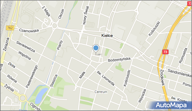 Kielce, Orla, mapa Kielc