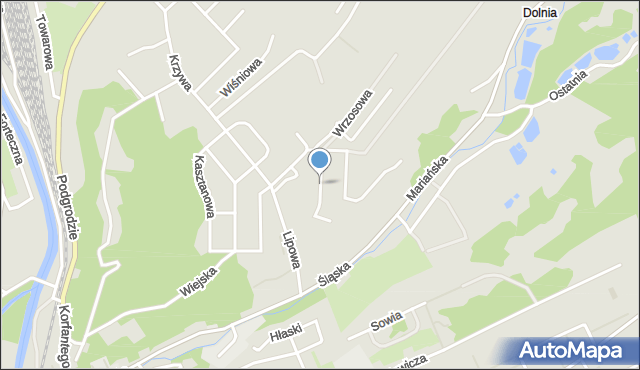 Kłodzko, Orzechowa, mapa Kłodzka