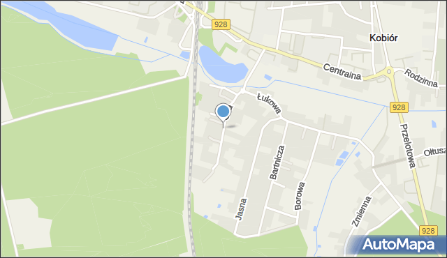 Kobiór, Orla, mapa Kobiór