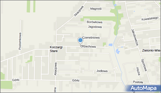 Koczargi Stare, Orzechowa, mapa Koczargi Stare
