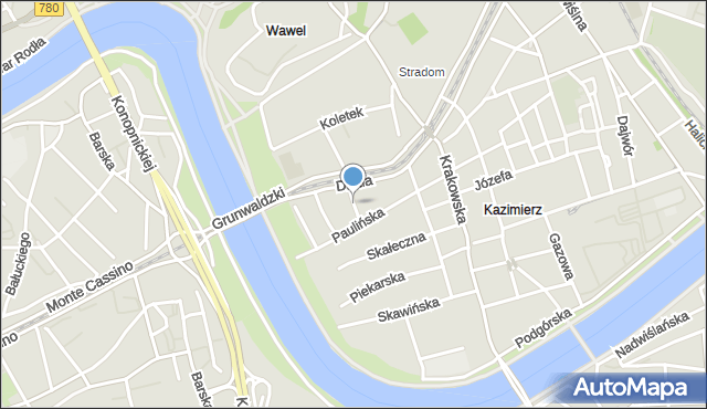 Kraków, Orzeszkowej Elizy, mapa Krakowa