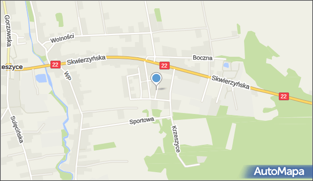 Krzeszyce, Orzeszkowej Elizy, mapa Krzeszyce