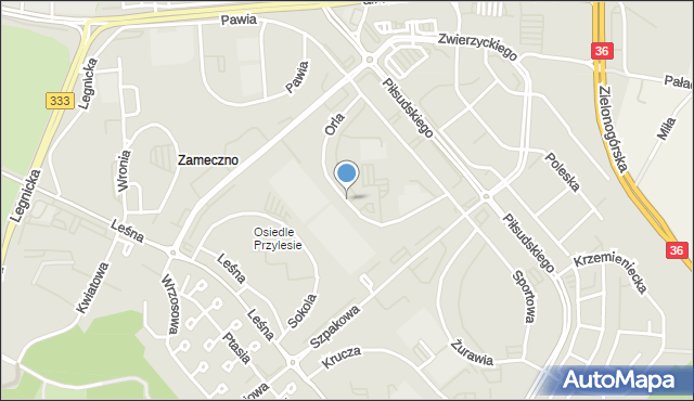 Lubin, Orla, mapa Lubin