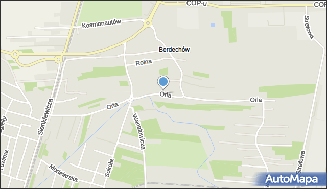 Mielec, Orla, mapa Mielca