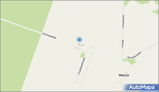 Mlecze gmina Orchowo, Orchowska, mapa Mlecze gmina Orchowo