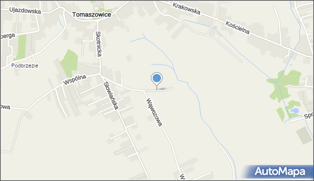 Modlniczka, Orzechowa, mapa Modlniczka
