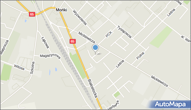 Mońki, Orzeszkowej Elizy, mapa Mońki