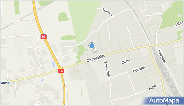 Mrągowo, Orzeszkowej Elizy, mapa Mrągowo