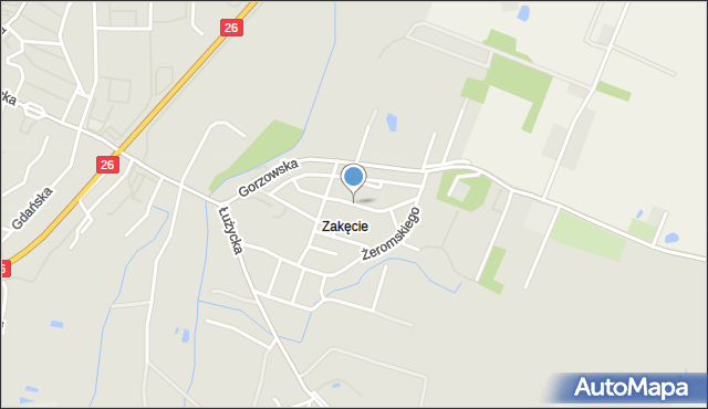 Myślibórz, Orzeszkowej Elizy, mapa Myślibórz