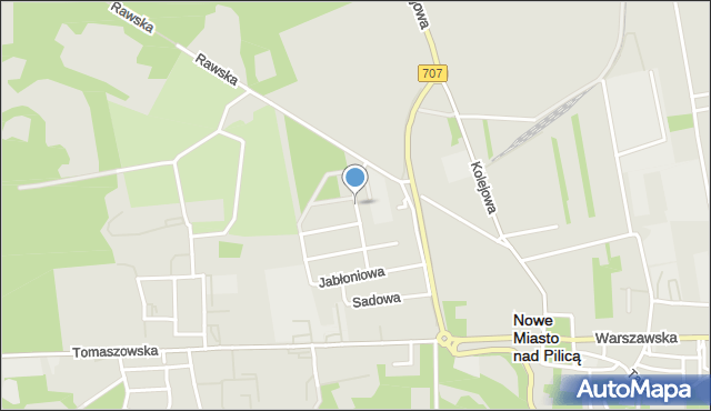 Nowe Miasto nad Pilicą, Orzechowa, mapa Nowe Miasto nad Pilicą