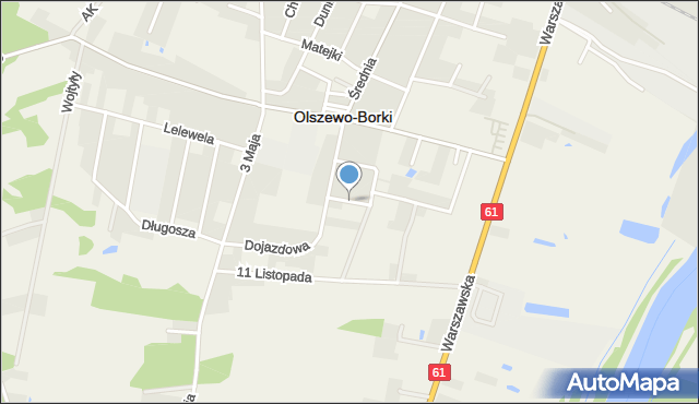 Olszewo-Borki, Orzeszkowej Elizy, mapa Olszewo-Borki
