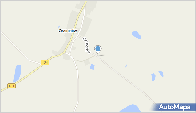 Orzechów gmina Cedynia, Orzechów, mapa Orzechów gmina Cedynia