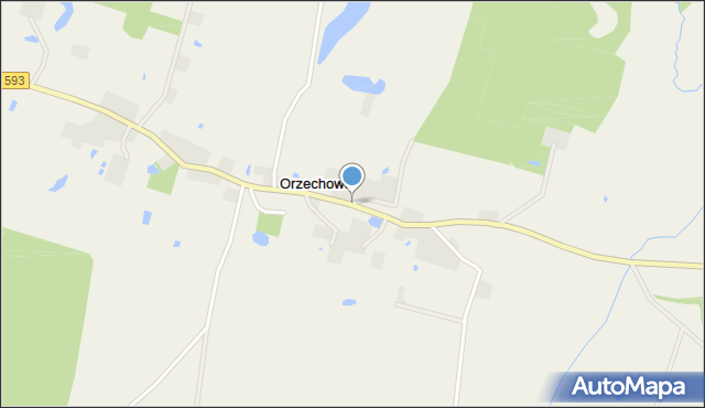 Orzechowo gmina Dobre Miasto, Orzechowo, mapa Orzechowo gmina Dobre Miasto